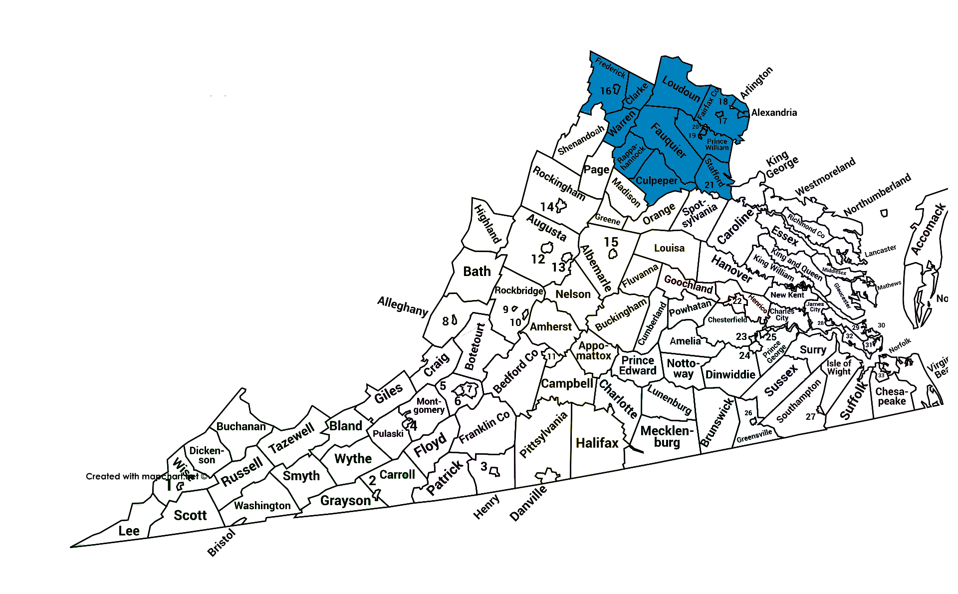 에이미 무어 지역 지도